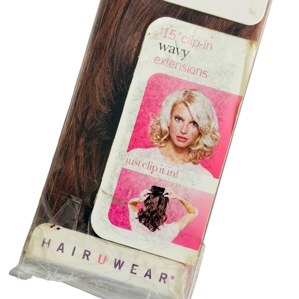 Hair Do Jessica Simpson Dark Copper 15” Clip In Wavy Extension Hair - Picture 9 of 13
